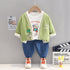 Spring and Autumn Boys Knitted Long Sleeve Jacket Set of Three