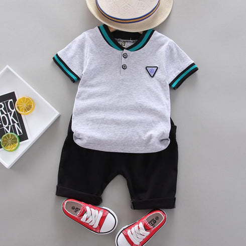 Summer Boys Crewneck Short Sleeve Shorts Set