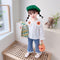 Flower Cardigan Three Piece Set Baby Girl Lapel Shirt Long Sleeve Set