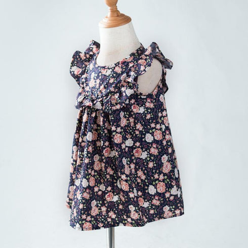 Cotton Floral Bib Collar Baby Princess Skirt