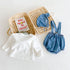 Baby Denim Suspender Pants + Long Sleeved T-shirt + Hat 3-Piece Suit