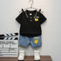 Children's Short Sleeve Denim Shorts Set Summer