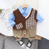 Boy's vest knitted three-piece spring and autumn cardigan sweater
