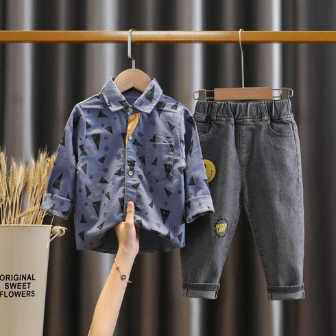 Boys spring and autumn suit two-piece set