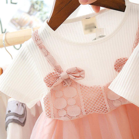 Summer New Girl Short Sleeve Dress Baby Girl Mesh Princess Dress Sweet And Lovely