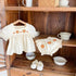 Flower Embroidered Short Sleeve Top Bread Shorts Baby Two Piece Set