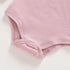 Ribbed Solid Front Button Long-sleeve Baby Romper