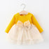 Baby Girl Dress Long Sleeve Mesh Stitching Princess Dress Sweet And Cute