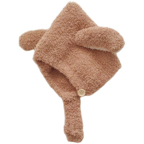 Autumn and winter rabbit ears plush warm ear protection cap baby hat 15.7-19.6 inches