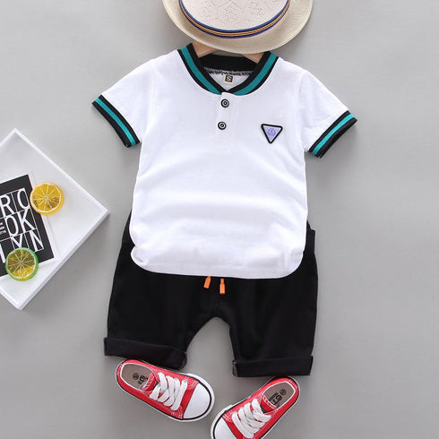 Summer Boys Crewneck Short Sleeve Shorts Set