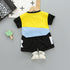 Summer children's smiling face print short sleeve suit