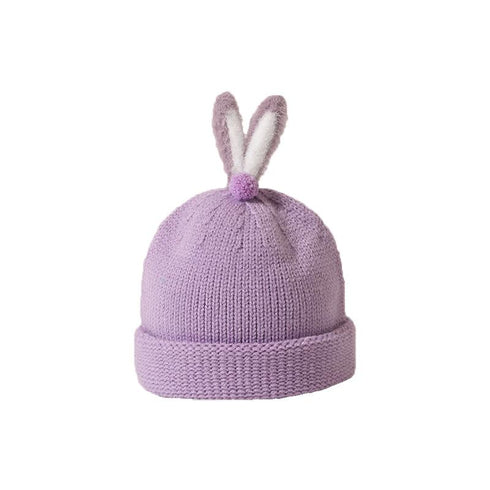 Autumn And Winter Children's Pullover Hat Rabbit Ear Wool Hat Circumference 15.7-17.3 inch
