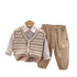 Boys spring and autumn sweater vest shirt three-piece set