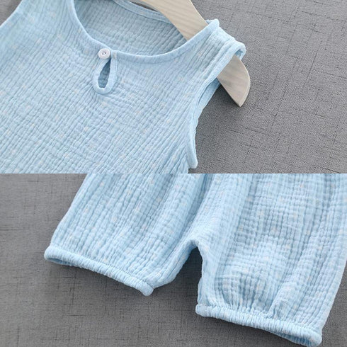 Summer girls boy's children's clothing cotton gauze two-piece set
