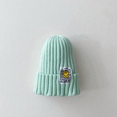 Baby patch smiley candy-colored wool hat smiley cone hat
