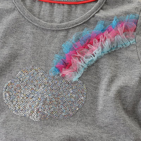 Autumn New Girl's Long Sleeve Dress Mesh Princess Dress