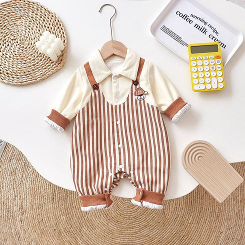 Autumn Dress Male Baby Jumpsuit Fake Two-piece Climbing Suit Ha Clothes Outside Suit