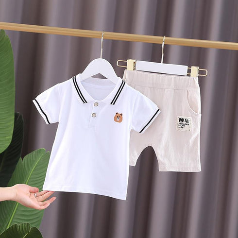 Boys summer sports short sleeve shorts children's clothing