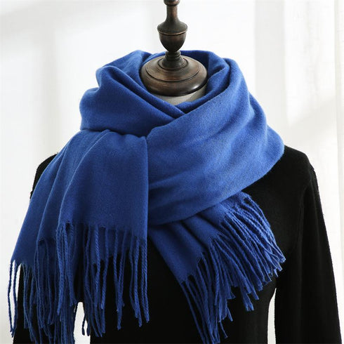 Solid color cashmere scarf fashion tassel scarf