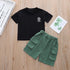 Summer children's suit short sleeve T-shirt shorts two-piece set