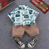 Boys short sleeve suit shirt short sleeve shorts two-piece set