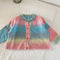 Children's sweater knitted cardigan spring and autumn color gradient baby wool coat