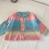 Children's sweater knitted cardigan spring and autumn color gradient baby wool coat