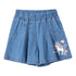 Girls Summer Pony Cartoon Denim Shorts