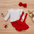 Christmas Velvet Braces Dress Set