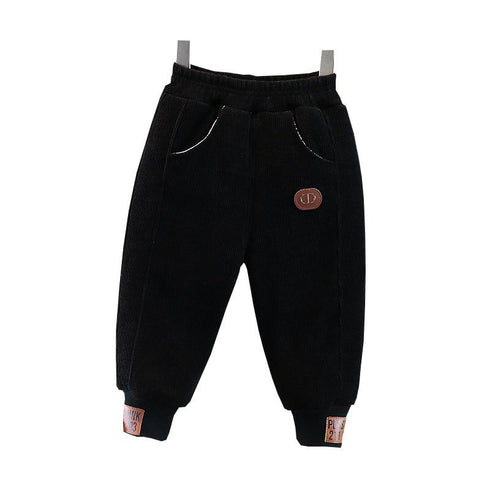 Winter children with velvet padded warm pants