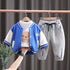 Boys winter plus velvet baseball suit sports pants set of three