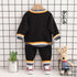 Spring and Autumn Boys Long Sleeve Casual Pants Two-Piece Set