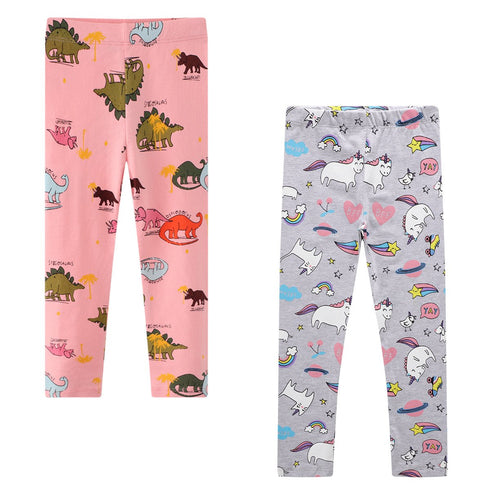 Autumn New Girls Cartoon Printed Pants Cotton Pants
