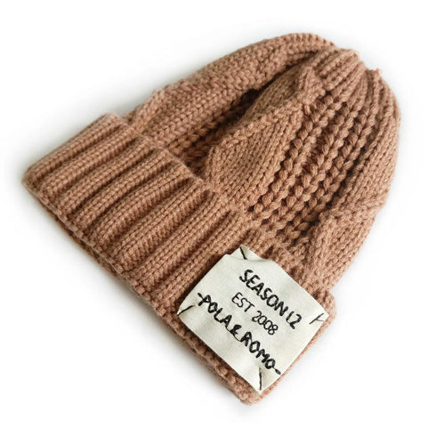 Cloth label knitted wool hat 14.96-18.11 inches