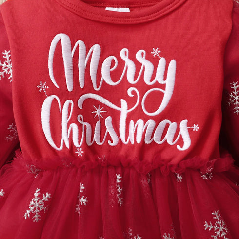 Christmas printed red long sleeve mesh skirt headscarf