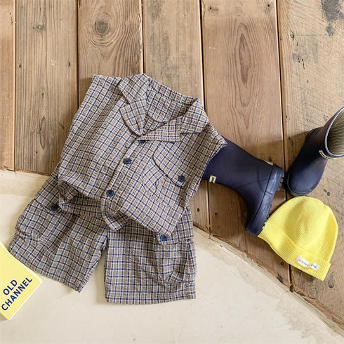 Children's Check Sleeveless Suit