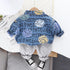 Boys Spring and Autumn Denim Coat Long Sleeve Three-Piece Set