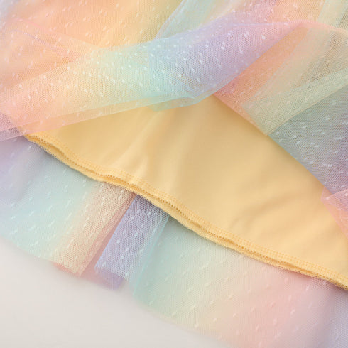 New Girls Short Sleeve Gauze Skirt Cute Foreign Style Princess Skirt