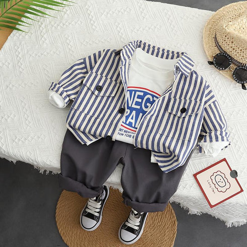 Boys spring and autumn suit set of three