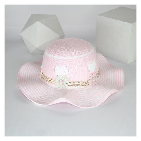 Children's summer sunscreen straw hat, Circumference 19-20 in