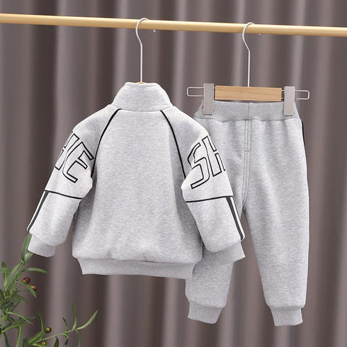 Boys Thickened Warm Set Fall/Winter Two-Piece Set