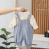 Baby Spring and Autumn Dress Suit Strap Pants Two-Piece Set