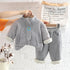 Winter children plus velvet padded suit two-piece set