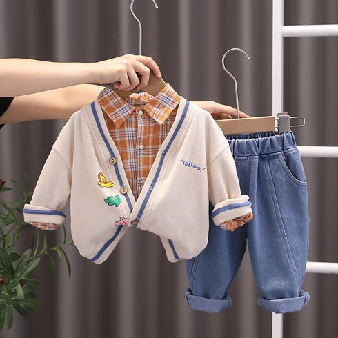 Children's Spring and Autumn Cardigan Set of Three
