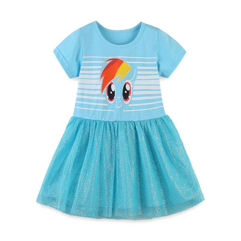 Girls' Short Mesh Princess Dress Summer New Girls' Yarn Dress Cute Lady