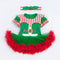 Christmas baby short sleeve mesh khail dress hat jumpsuit set