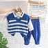Spring and autumn boys casual sweater waistcoat set of three