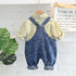 Spring and Autumn Children's Shirt Denim Straps Set