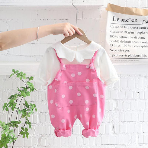 Spring and Autumn Girls Leisure Straps Two-Piece Set