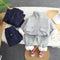 Autumn and winter boys plus velvet sports long sleeve suit two-piece set
